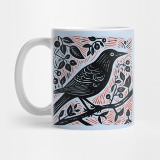 Lino Cut Bird Mug